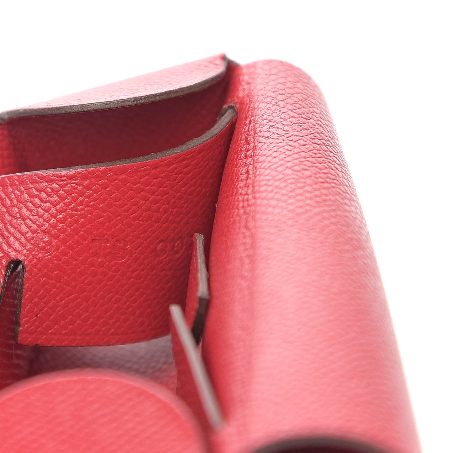 Grained Madame Calfskin Lipstick Case with Mirror Rouge Piment