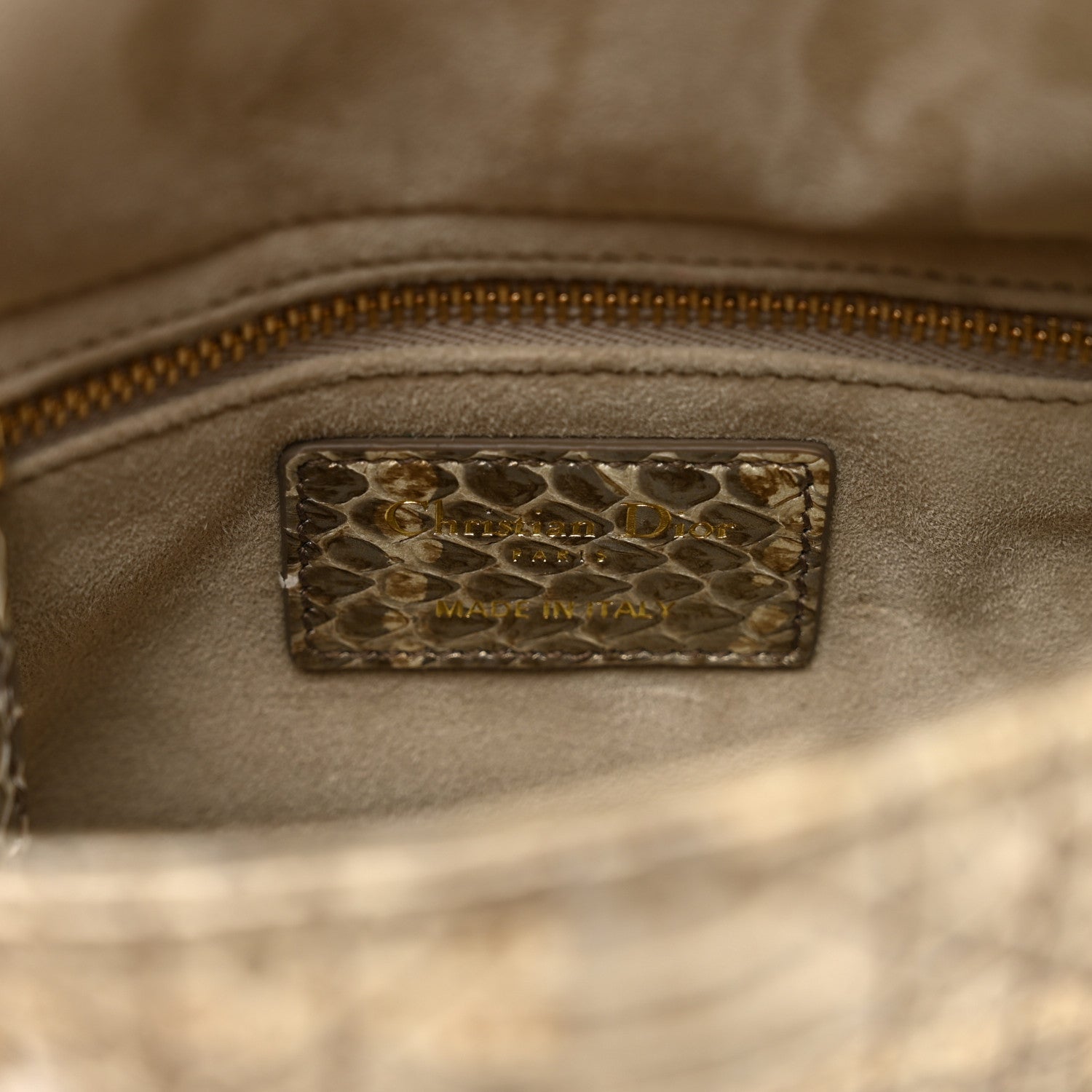 Christian Dior Snakeskin Cannage Mini Lady Dior Beige 7 of 9