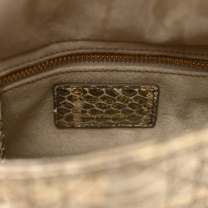 Christian Dior Snakeskin Cannage Mini Lady Dior Beige 7 of 9