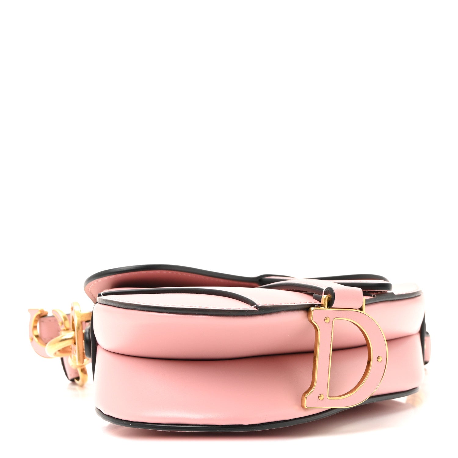 Dior レザーベルト 黒/ピンク Christian Dior Smooth Calfskin Mini Saddle Bag With Strap Antique