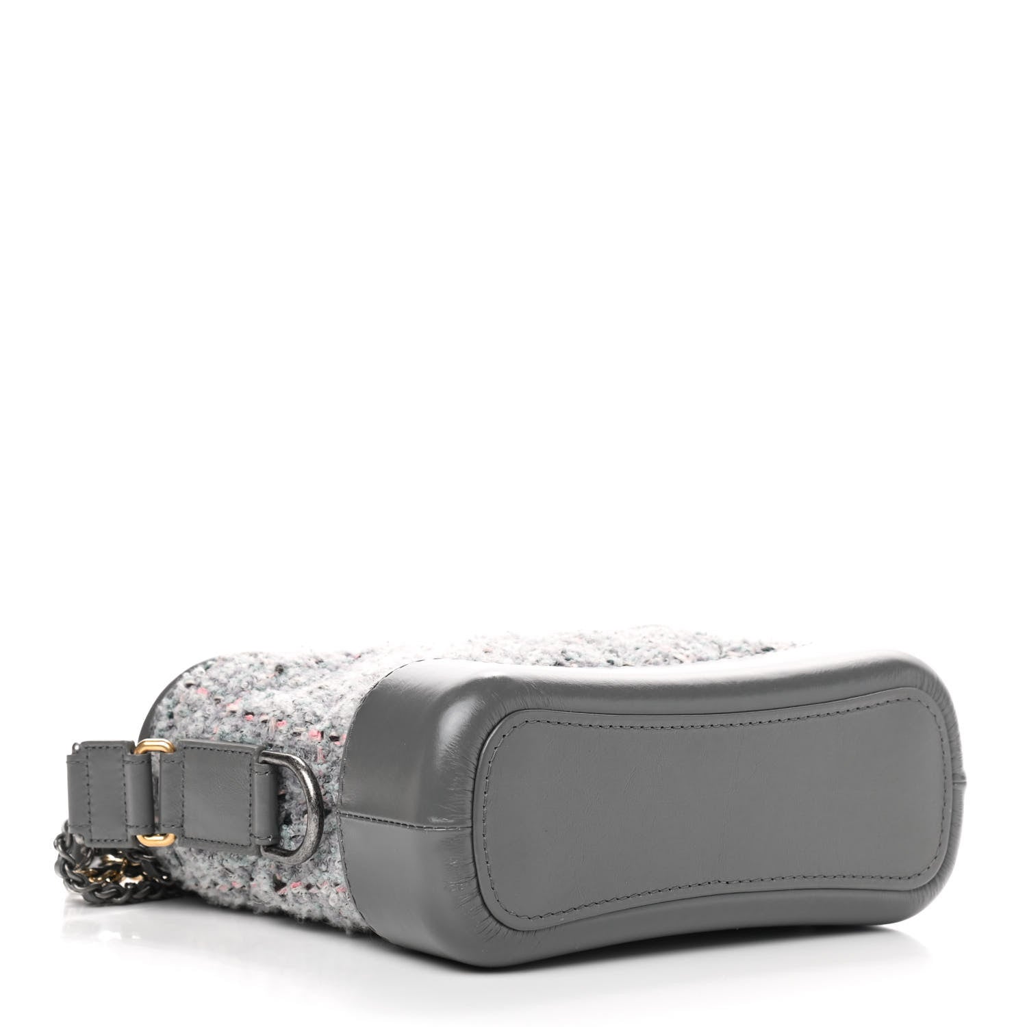 Chanel Tweed Calfskin Quilted Small Gabrielle Hobo Grey 4 of 9