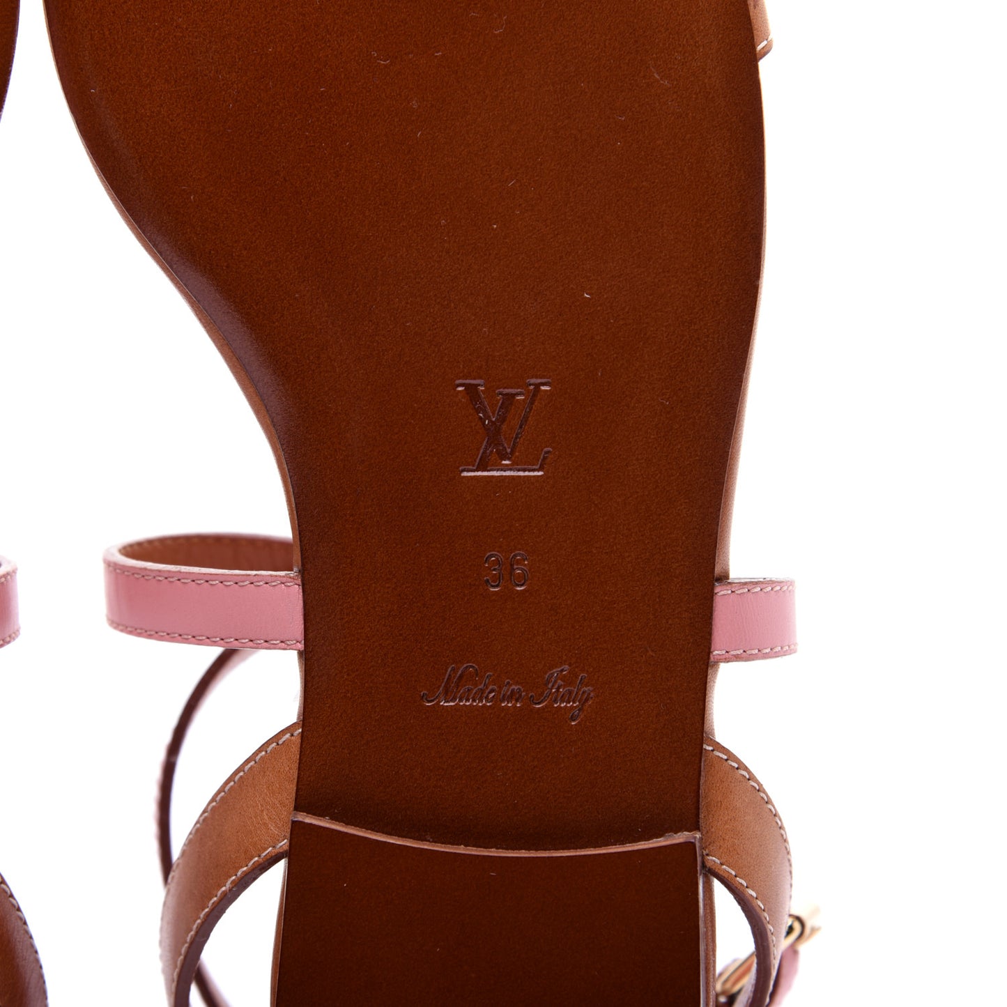 Calfskin Farenheit Flat Sandals 36 Pink