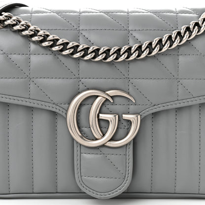 Gucci Calfskin Matelasse Aria Small GG Marmont Shoulder Bag Deep Grey 8 of 10