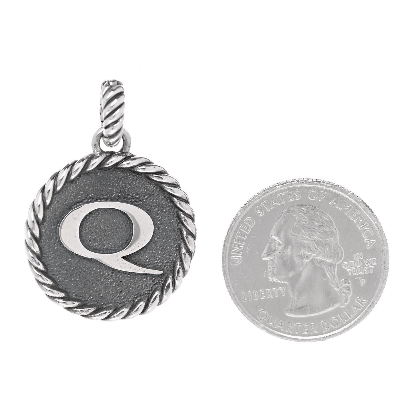 Sterling Silver Cable Collectibles Initial Q Charm