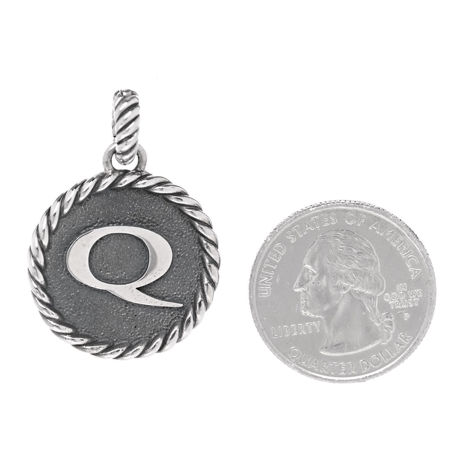David Yurman Sterling Silver Cable Collectibles Initial Q Charm 2 of 4