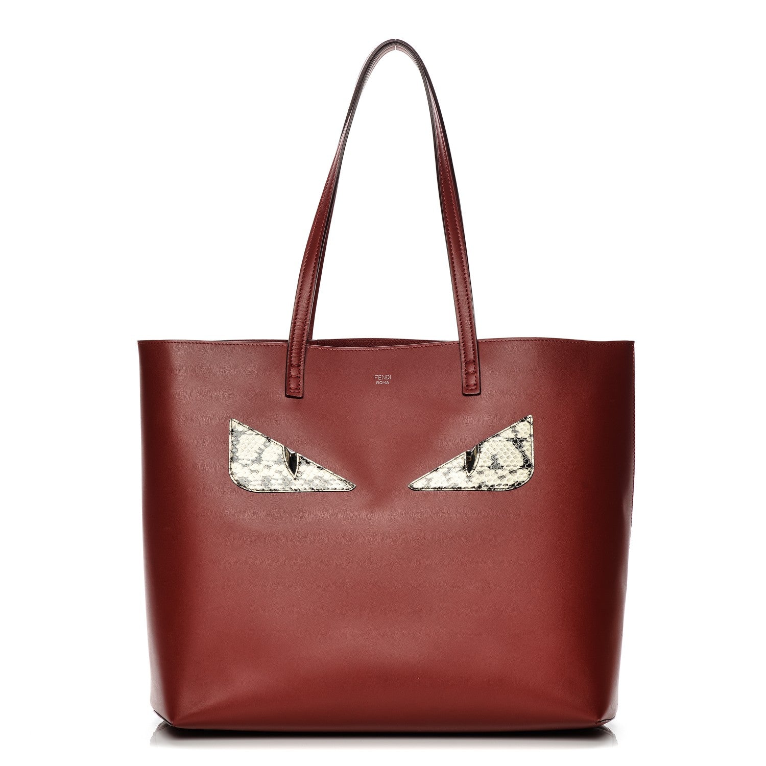 Fendi Vitello Ginevra Elaphe Monster Eyes Shopping Tote Ribes Naturale 1 of 8