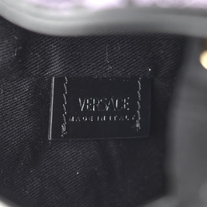 Versace Coated Canvas La Greca Glitter Print Mini Bucket Bag Orchid Black 6 of 11