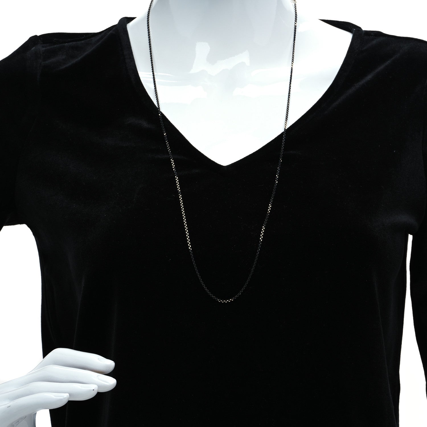 Tiffany Sterling Silver Enamel 1.75mm Chain Necklace Black 30" 2 of 6