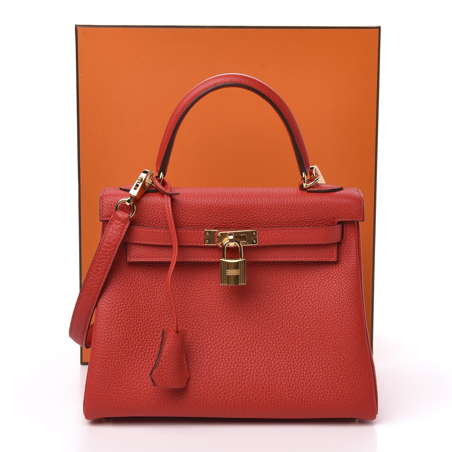 Hermes Togo Kelly Retourne 25 Rouge De Coeur 10 of 10