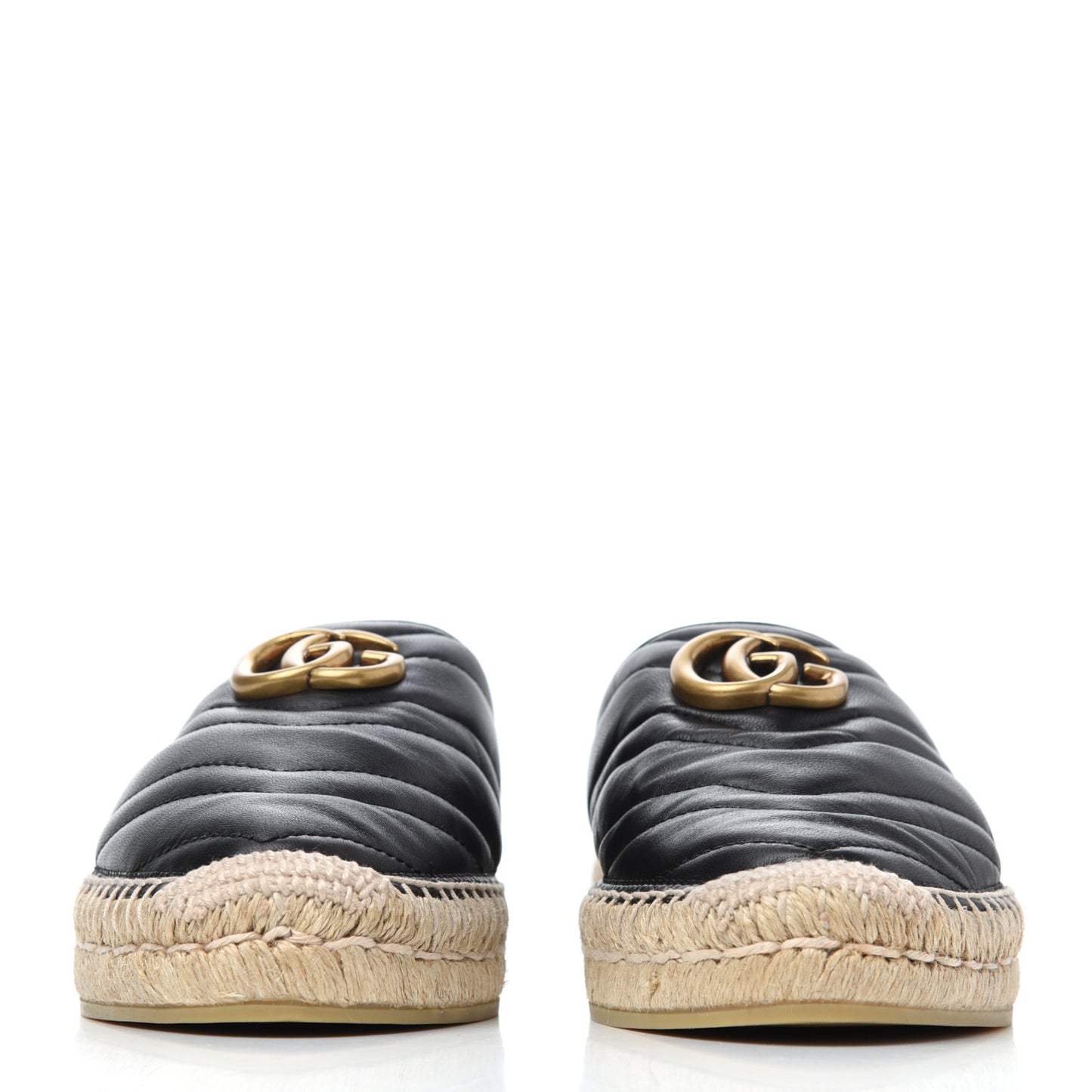 Nappa Matelasse GG Marmont Espadrille Slippers 39 Black