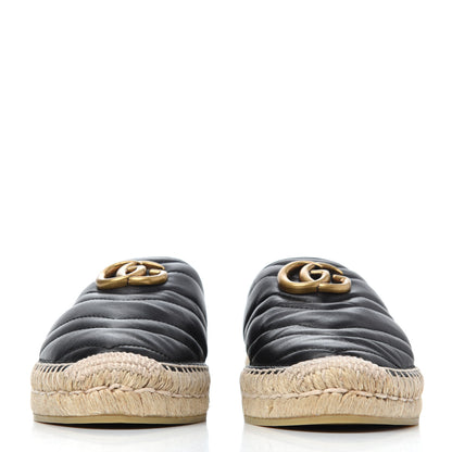 Gucci Nappa Matelasse GG Marmont Espadrille Slippers 39 Black 2 of 14