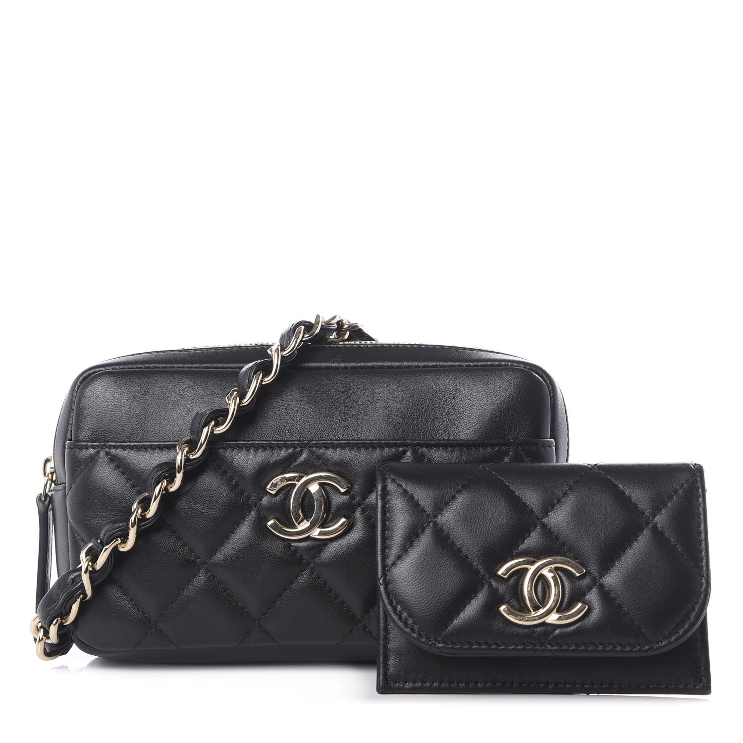 Chanel Lambskin Quilted Waist Bag Black 1 of 10