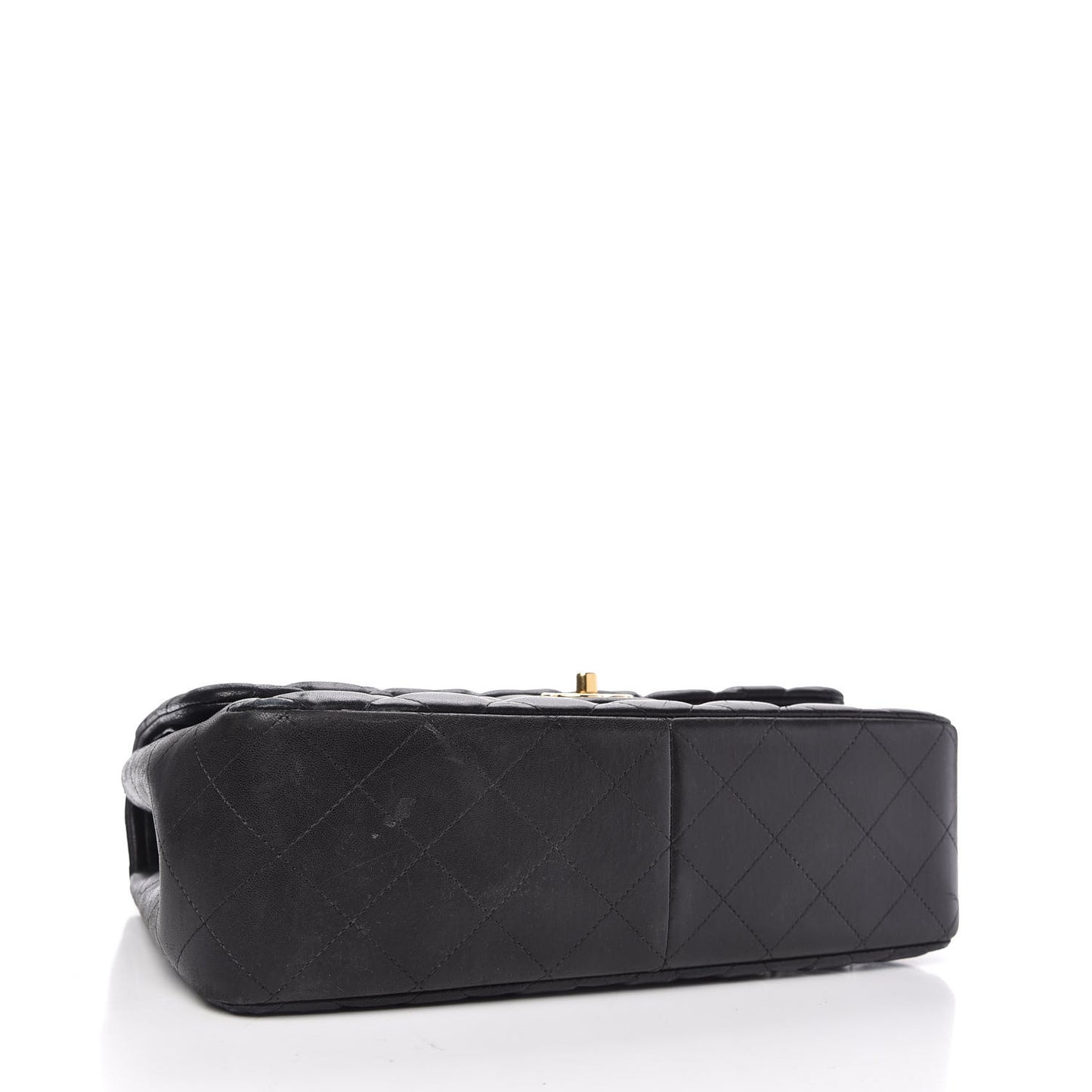 Lambskin Quilted Jumbo Double Flap Black
