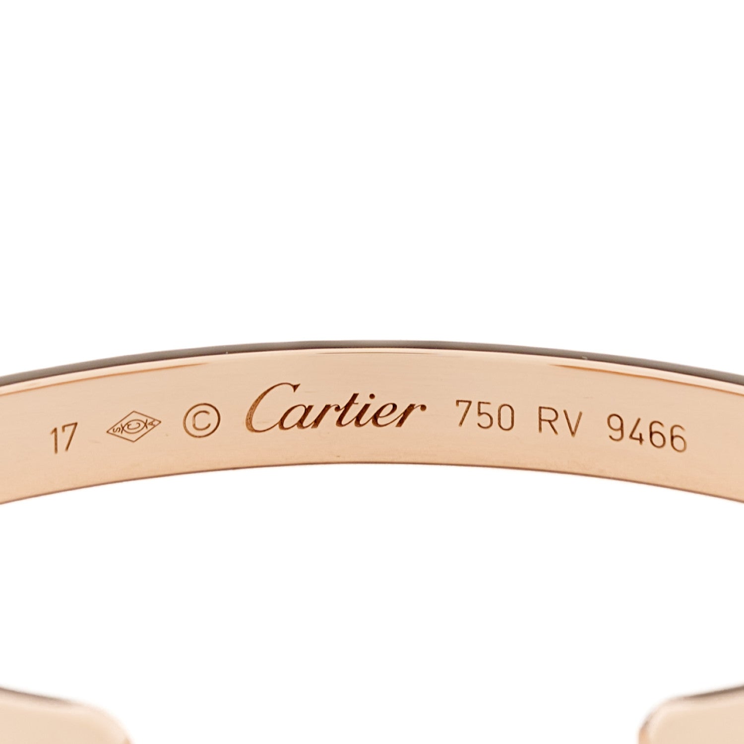 Cartier 18K Pink Gold LOVE Cuff Bracelet 17 3 of 3