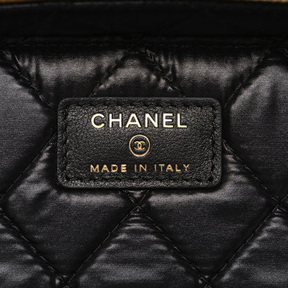 Chanel Metallic Calfskin Crocodile Embossed Cocodile Top Handle Vanity Gold 6 of 12