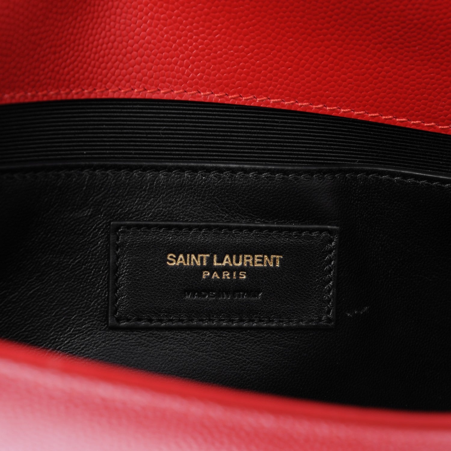 Saint Laurent Grain De Poudre Classic Monogram Clutch New Red 7 of 7