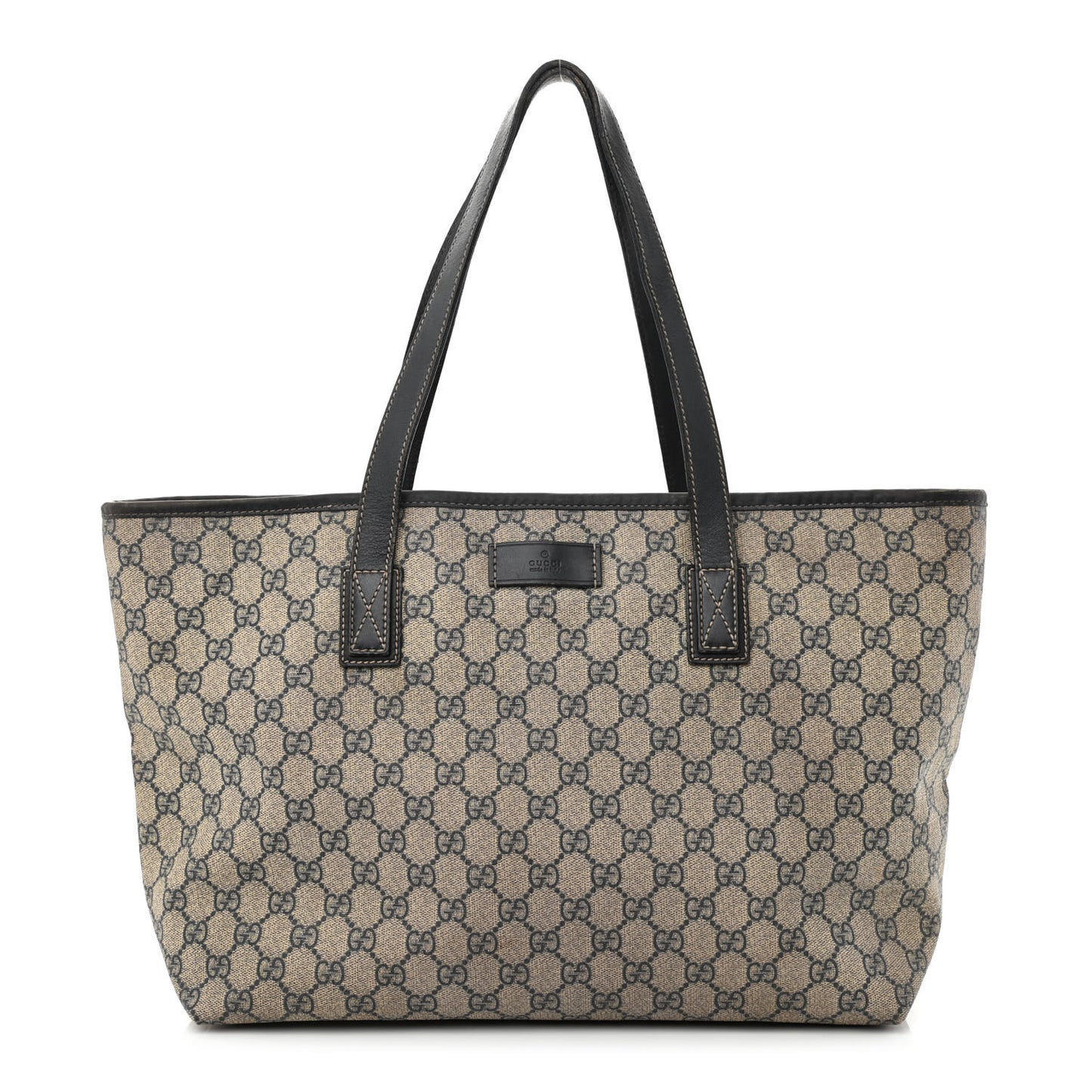 GG Supreme Monogram Medium Zippered Shopping Tote Navy