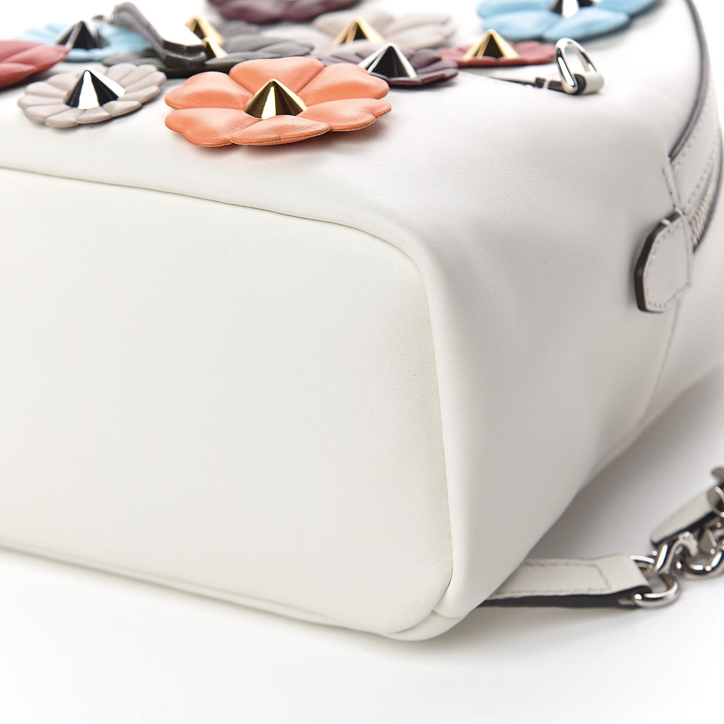 Vitello Century Nappa Flowerland Studded Mini Backpack White Ice Multicolor