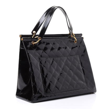 Chanel Patent Quilted Shopping Tote Black 2 of 6