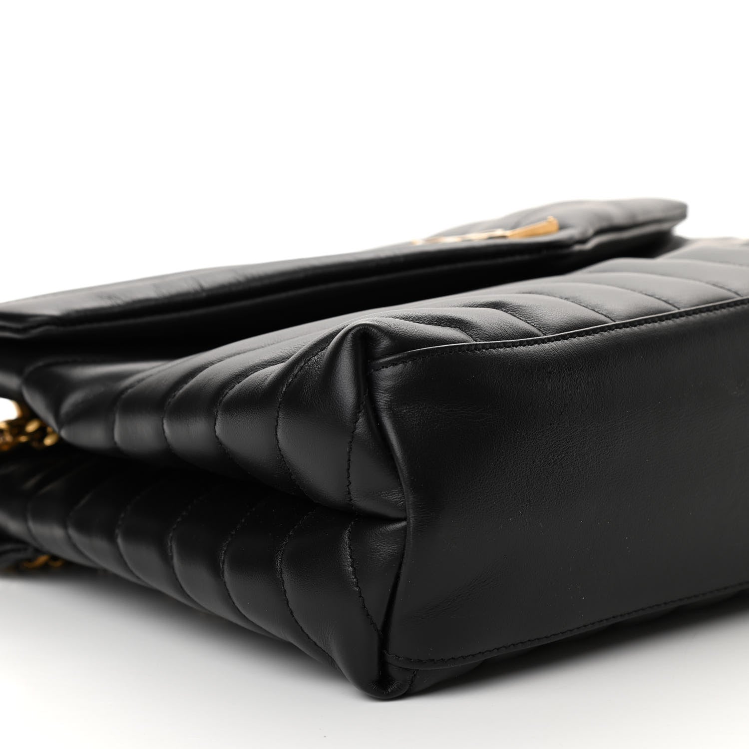 Saint Laurent Calfskin Y Quilted Monogram Medium Loulou Chain Satchel Black 8 of 9