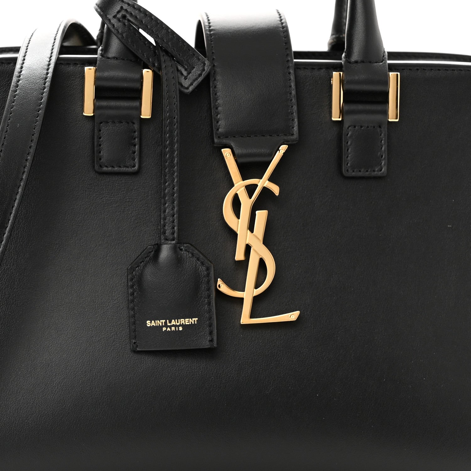 Saint Laurent Calfskin Monogram Baby Cabas Black 6 of 8