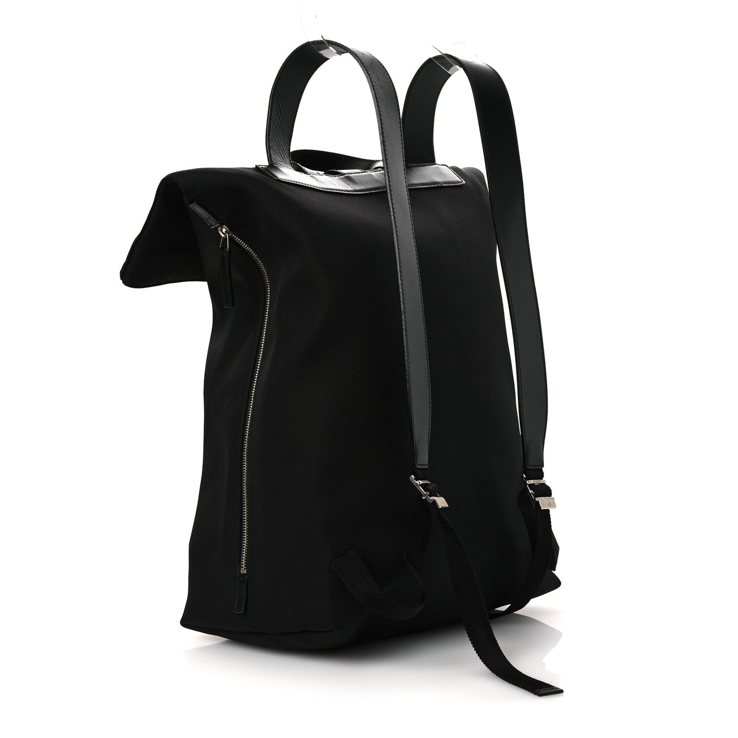 Techno Canvas Web Single Buckle Backpack Black