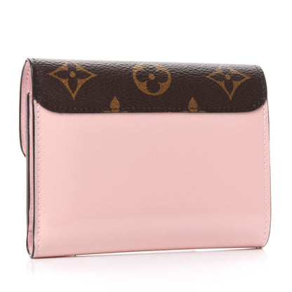 Louis Vuitton Patent Calfskin Monogram Cherrywood Compact Wallet Rose Ballerine 3 of 8
