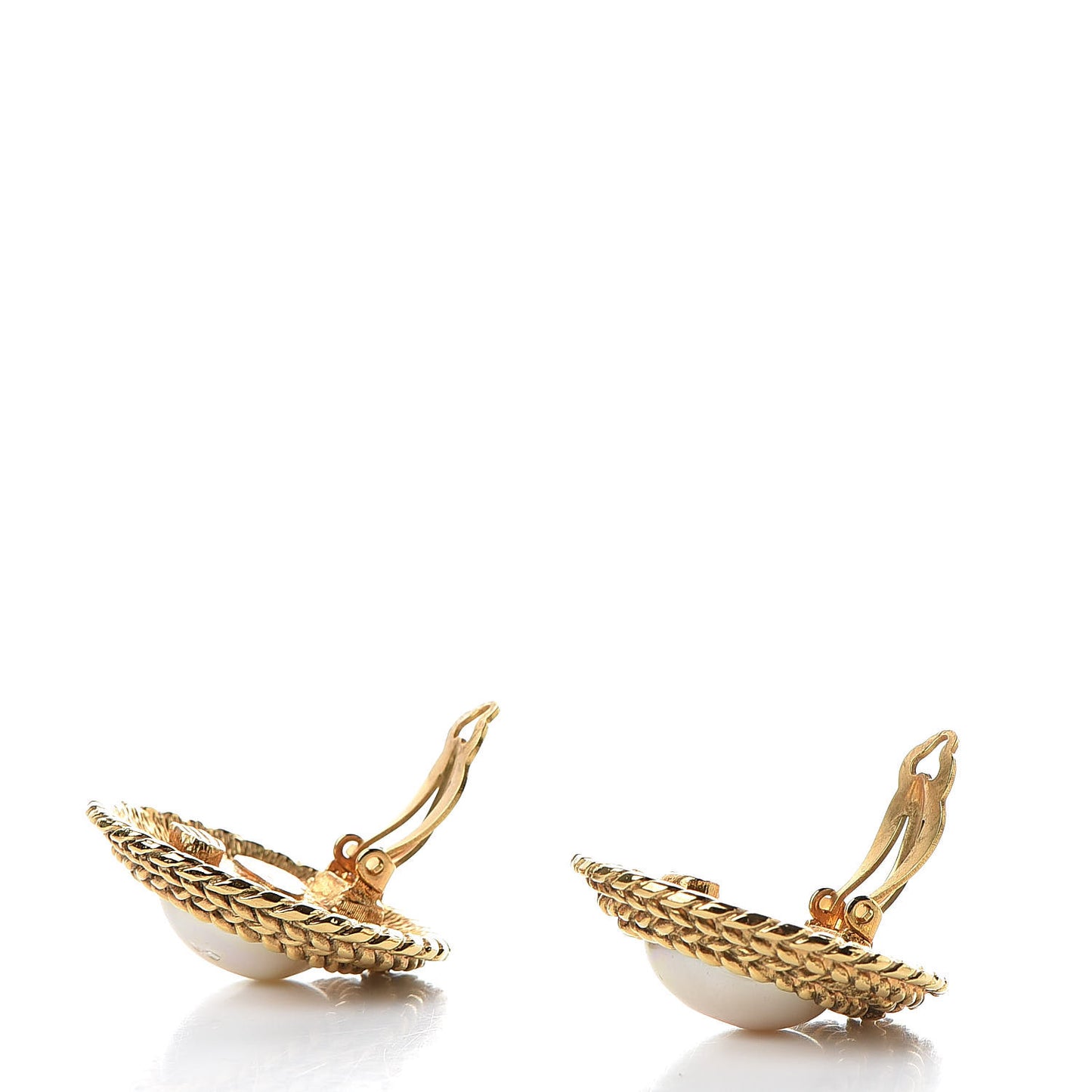 Pearl Clip On Earrings Gold