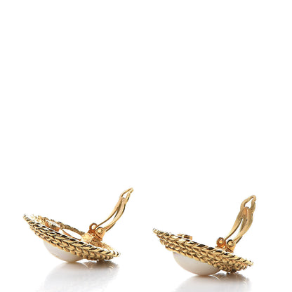 Chanel Pearl Clip On Earrings Gold 3 of 6