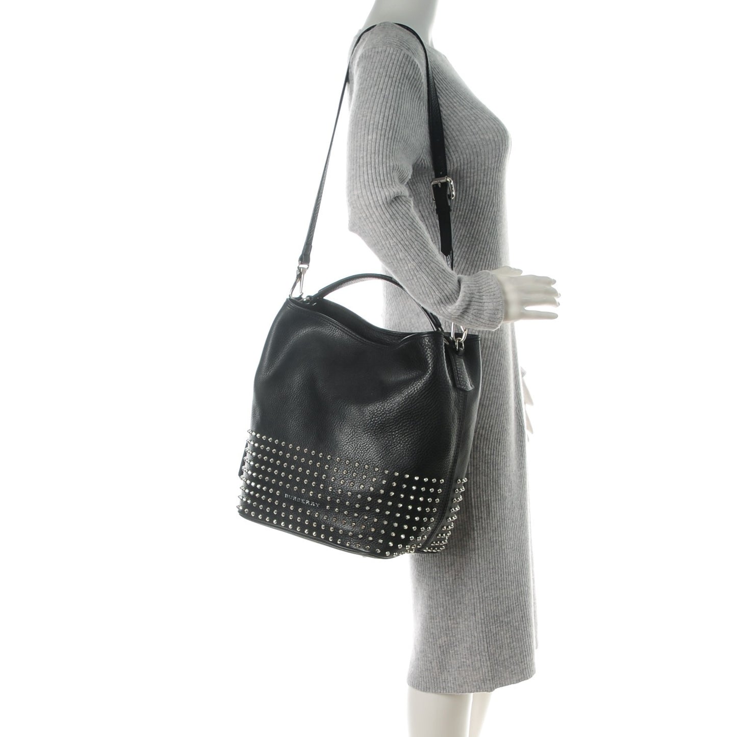 Calfskin Studded Medium Susanna Hobo Black