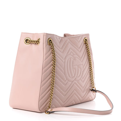 Gucci Calfskin Matelasse Medium GG Marmont Shoulder Tote Bag Perfect Pink 3 of 11