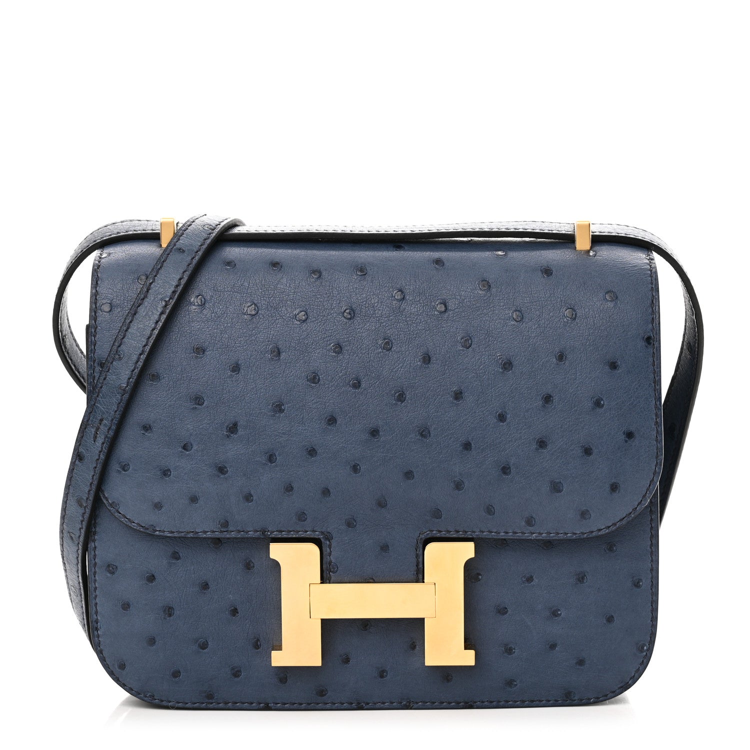 Hermes Ostrich Constance 18 Bleu Roi 1 of 11