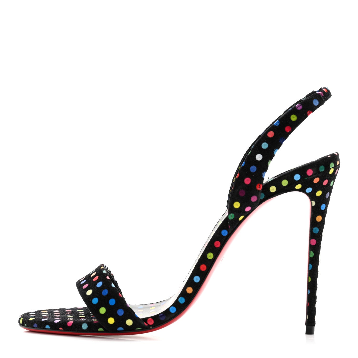 Christian Louboutin Suede O Marylin Sandals Heels 39 Black Multicolor 2 of 7