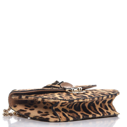 Valentino Garavani Calf Hair Leopard Print Small Glam Lock Rockstud Flap 4 of 9
