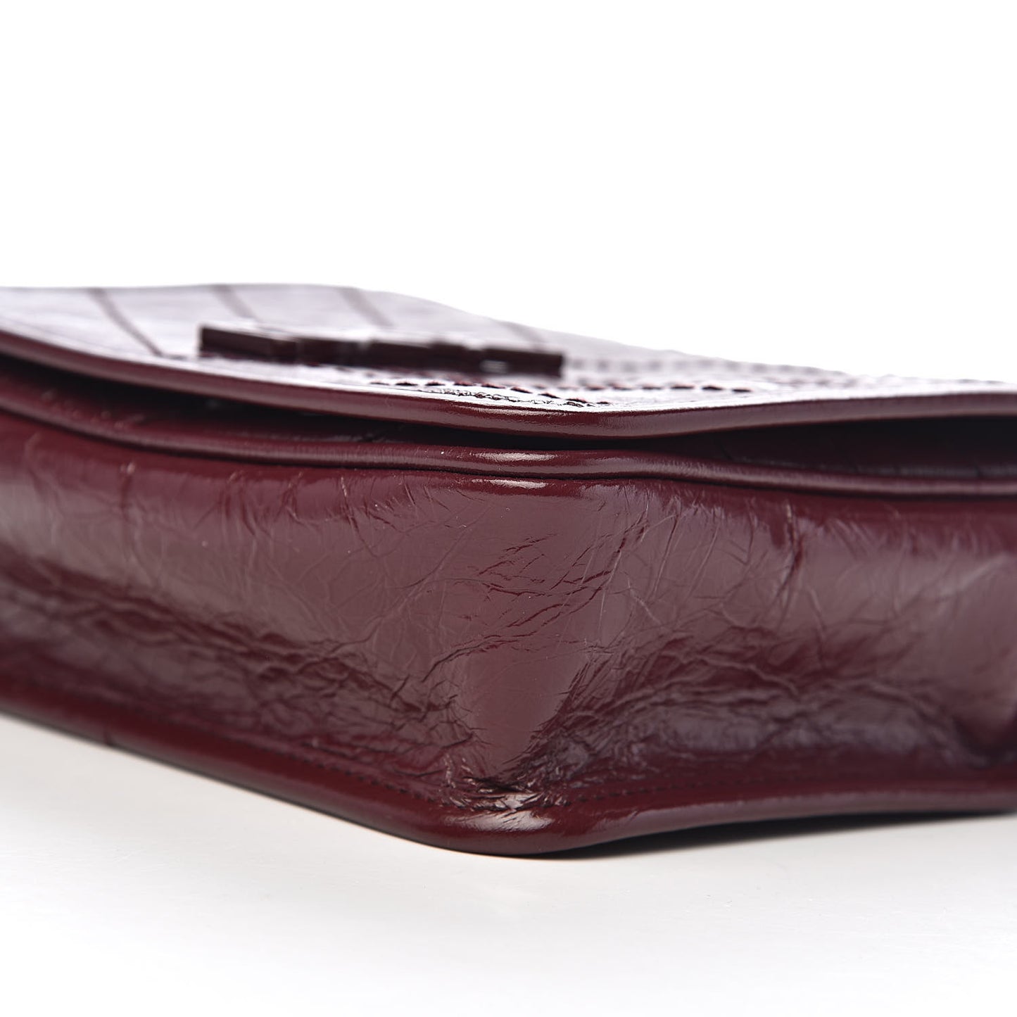 Crinkled Calfskin Matelasse Monogram Niki Chain Wallet Dark Legion Red