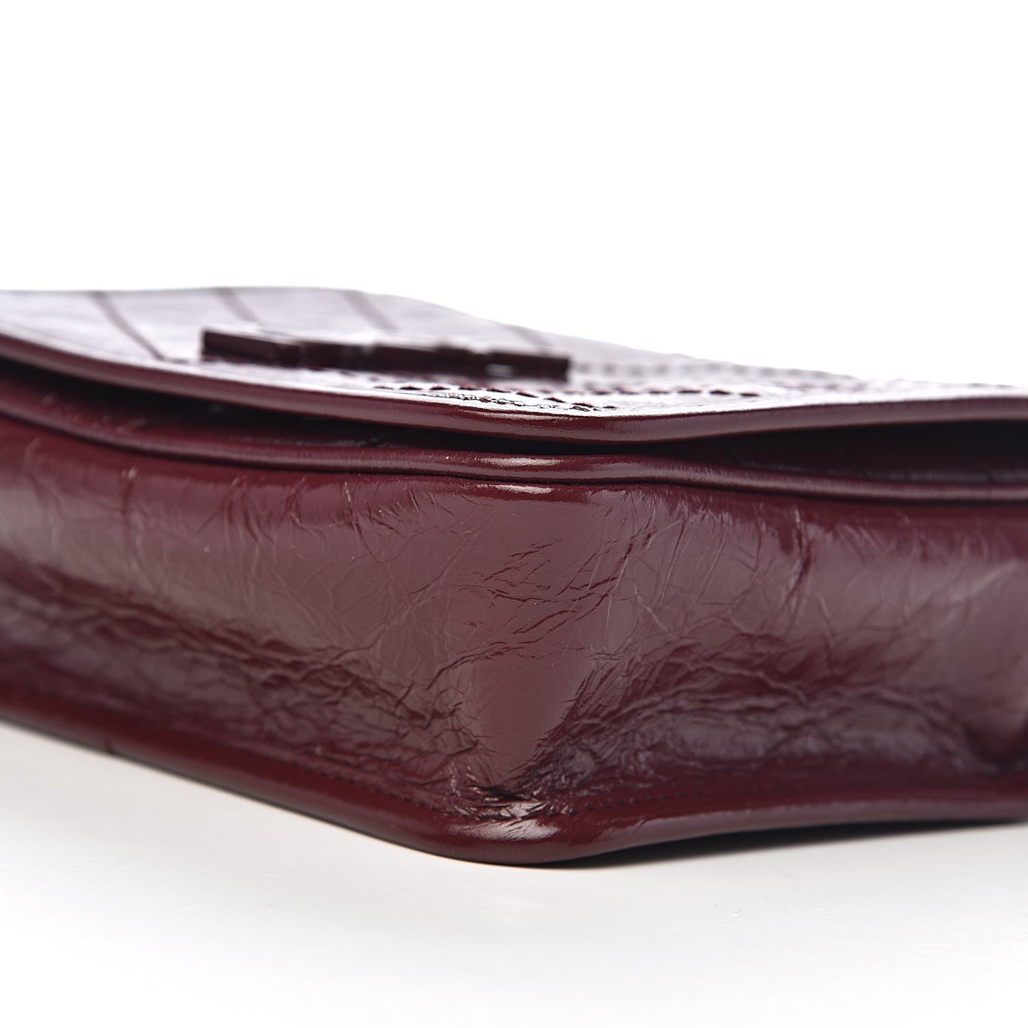 Saint Laurent Crinkled Calfskin Matelasse Monogram Niki Chain Wallet Dark Legion Red 8 of 10