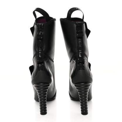 Fendi Vitello Logo Tape Promenade Ankle Boots 40 Black 5 of 13