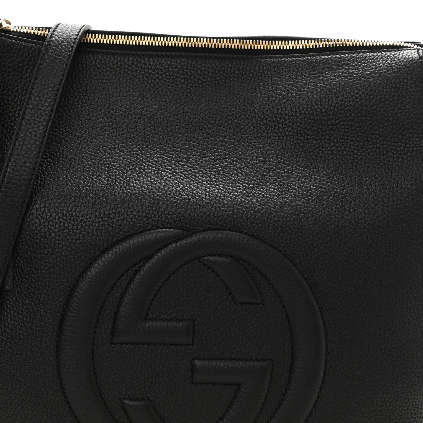Pebbled Calfskin Large Soho Hobo Black