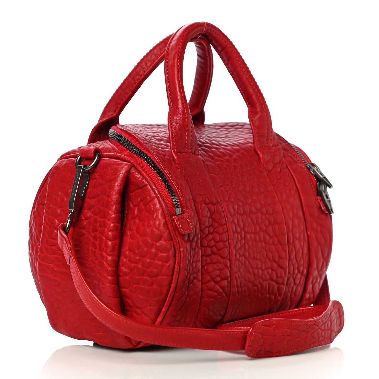 Pebbled Lambskin Rockie Red Gunmetal Hardware