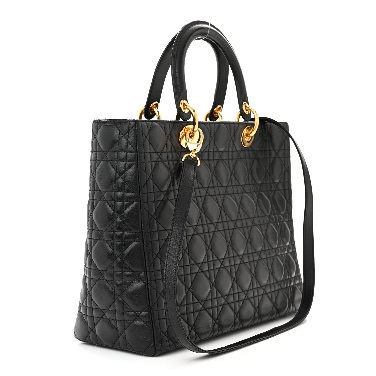 Christian Dior Lambskin Cannage Large Lady Dior Black 3 of 11