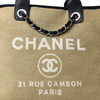 Chanel Canvas Medium Deauville Tote Beige Black 10 of 10