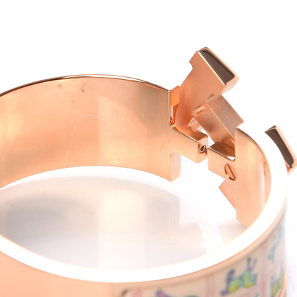 Hermes Enamel Couvertures et Tenues de Jour Wide Clic Clac H Bracelet PM Pannacotta 6 of 6