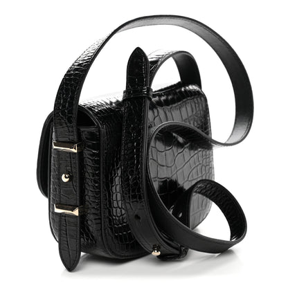 Jimmy Choo Calfskin Crocodile Embossed JCB Crossbody Bag Black 3 of 9