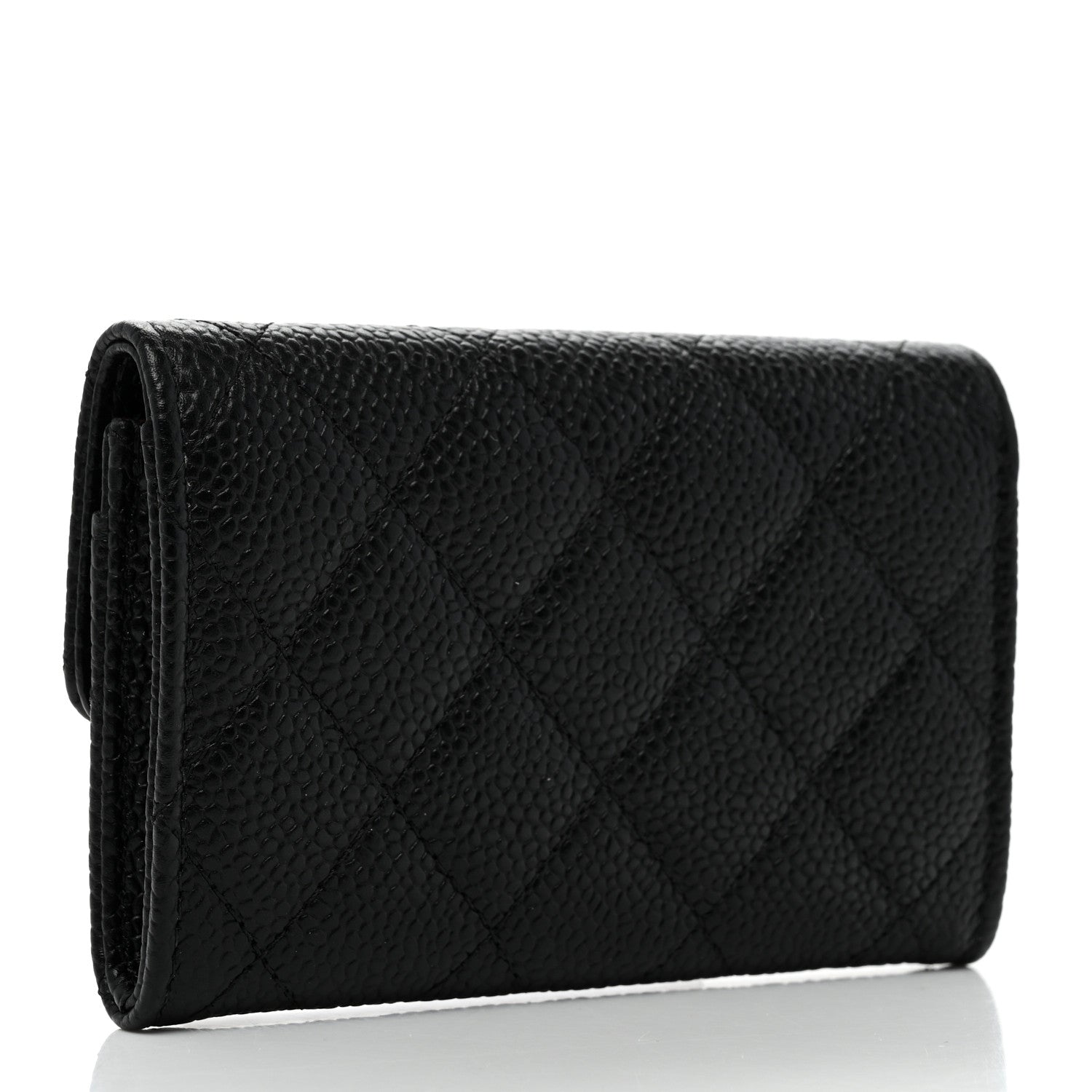 Chanel Caviar Quilted Flap Card Holder Wallet Black 3 of 9
