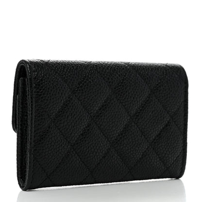 Chanel Caviar Quilted Flap Card Holder Wallet Black 3 of 9