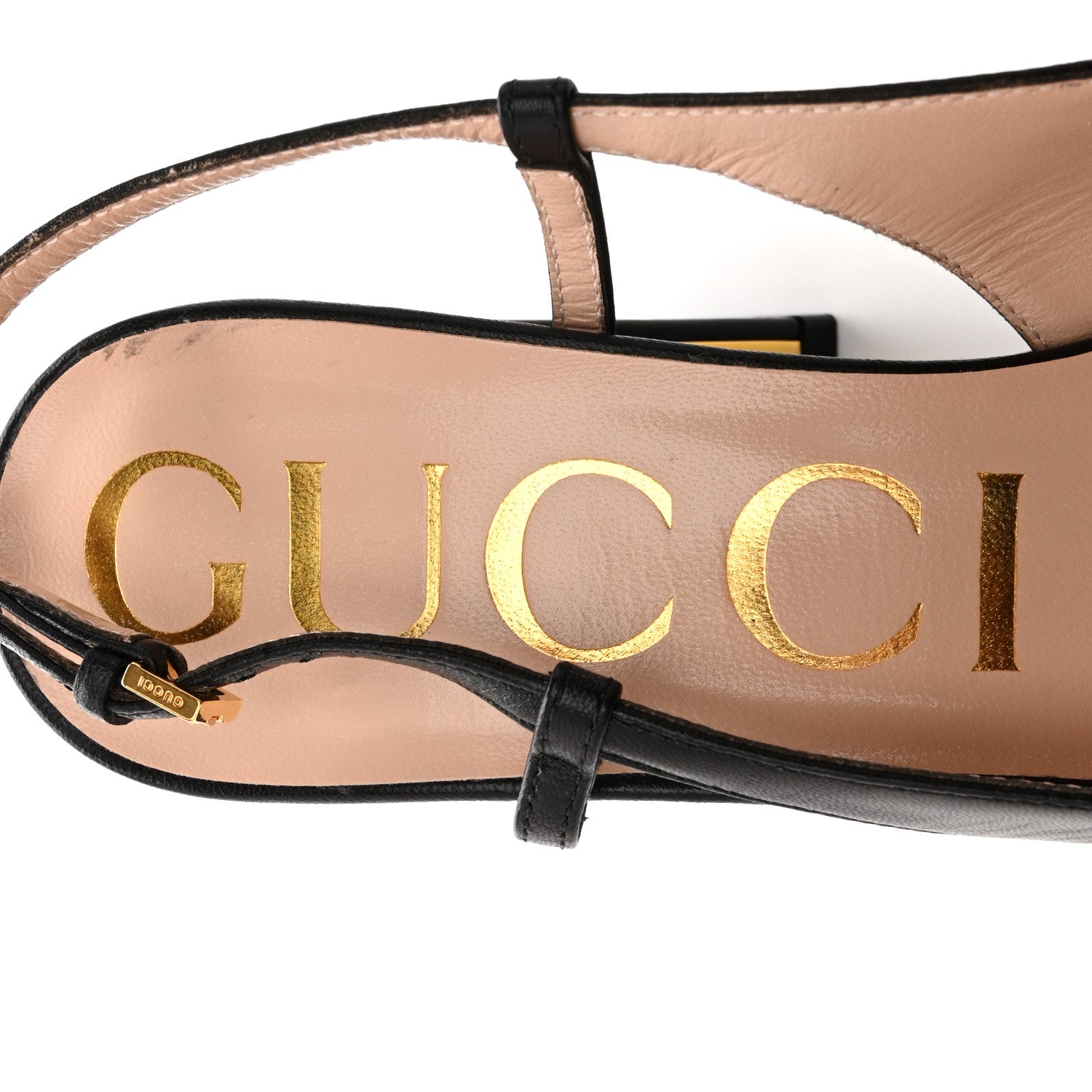 Gucci Malaga Kid Horsebit 75mm Slingback Pumps 37 Black 7 of 9