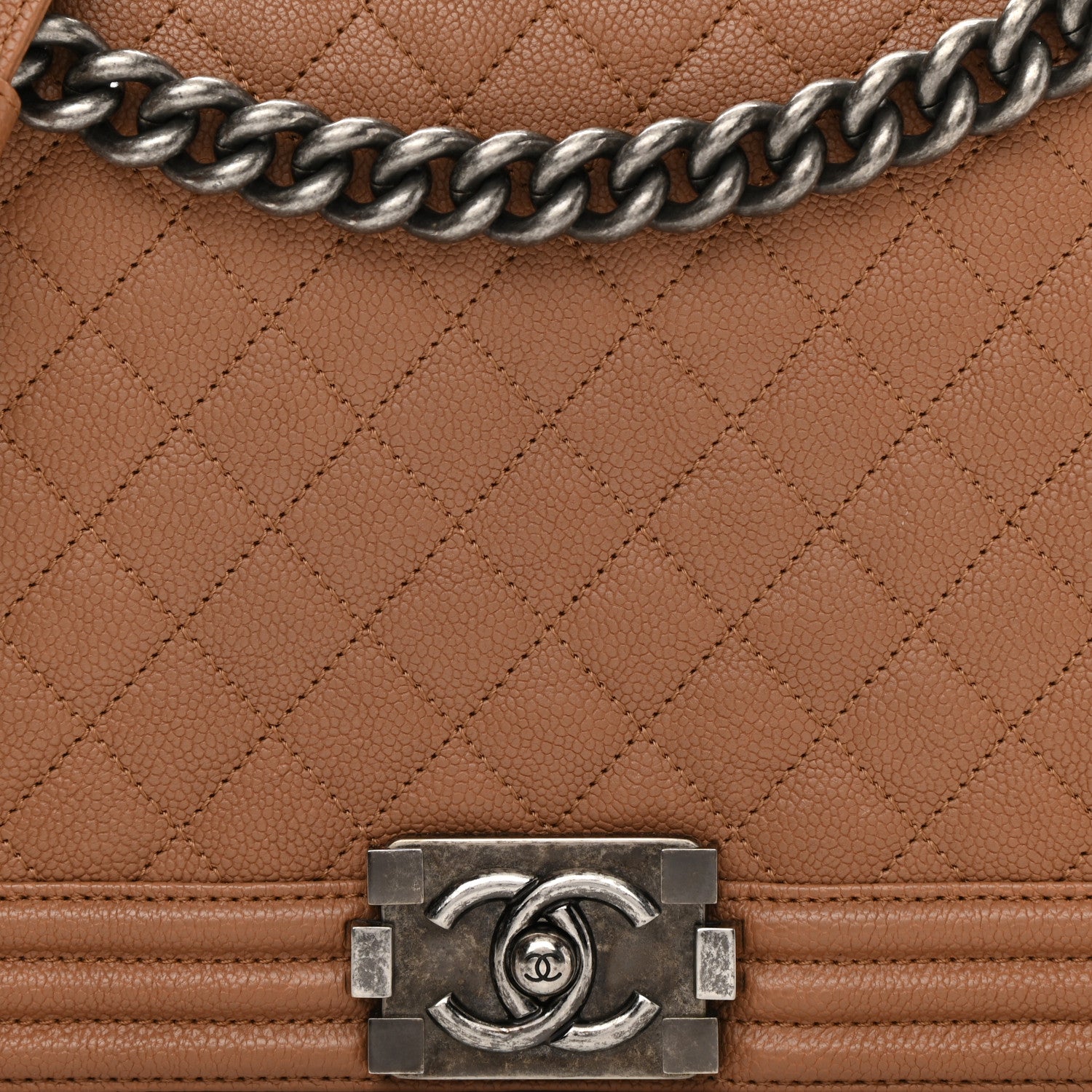 Chanel Caviar Quilted New Medium Boy Flap Camel 7 of 12
