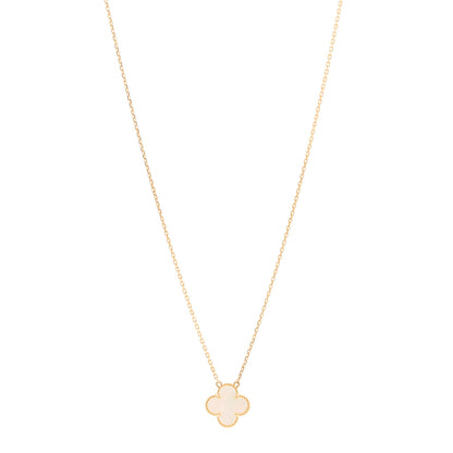 Van Cleef & Arpels 18K Yellow Gold Mother of Pearl Vintage Alhambra Pendant Necklace 1 of 6