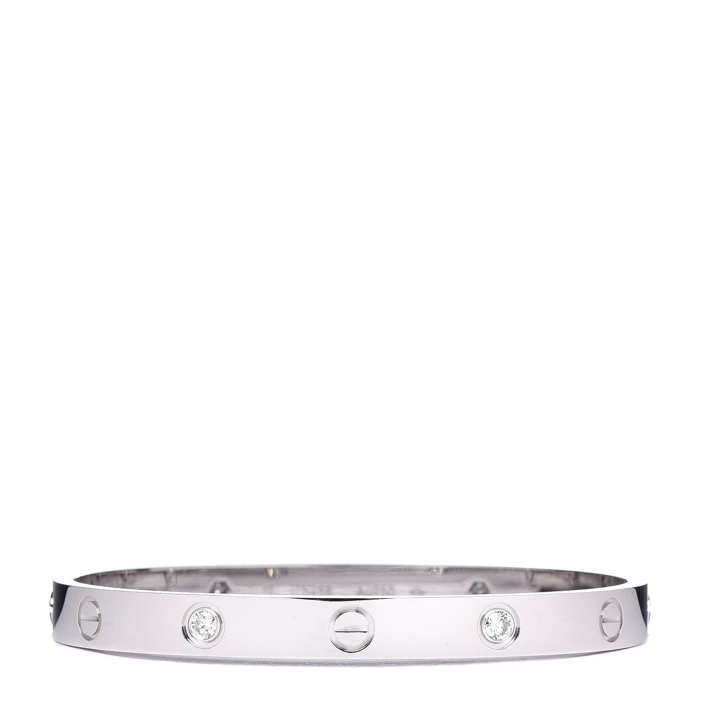 18K White Gold 4 Diamond LOVE Bracelet 17