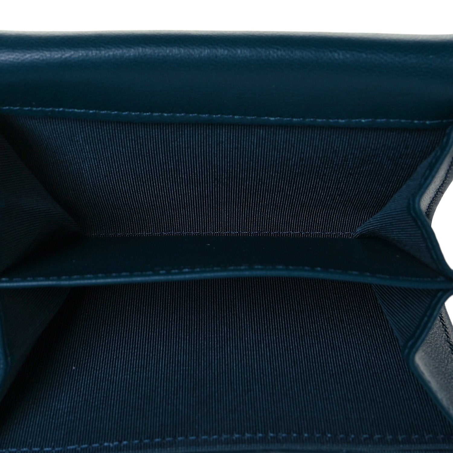 Chanel Lambskin Quilted Flap Card Holder Wallet Dark Turquoise 5 of 11